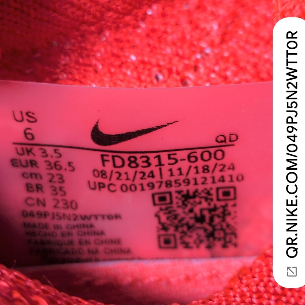 Nike Zoom Fly 6 Bright Crimson Lime Blast FD8315-600 Size 6 - Picture 9 of 9